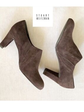 PRICE DROP‼️Stuart Weitzman Size 6.5 Brown Suede Block Heel Booties